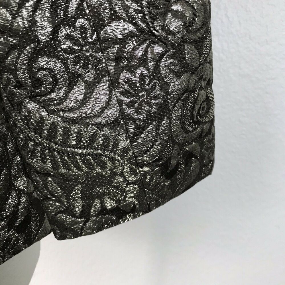 Banana Republic Jacket Women S Blazer Floral Metallic Brocade Silk Blend Evening - Picture 11 of 11